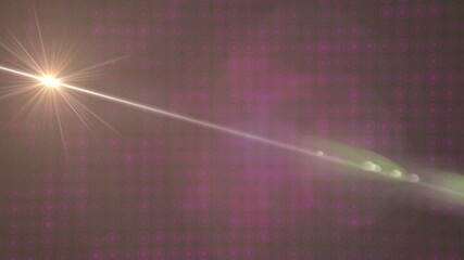 Poster - Faint pink glow arising mid starting diagonal white streak moving across purple grid starburst