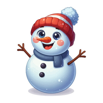 Whimsical snowman sketch design in vector style