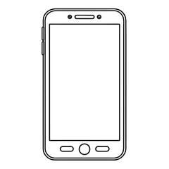 Poster - Bold outline of a modern smartphone a simple and clean design isolated on white background silhouette
