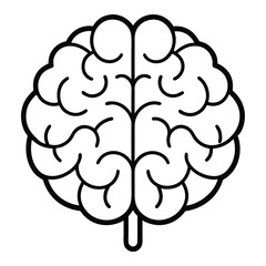 Aufkleber - Stylized brain outline silhouette a conceptual representation of thought and intellect isolated on white background
