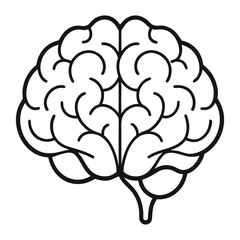 Poster - Stylized brain outline silhouette representing knowledge and intellect isolated on white background
