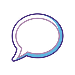 Poster - Simple chat bubble outline silhouette a clean and modern communication icon isolated on white background