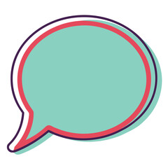 Poster - Clean outline of a speech bubble graphic a simple communication icon isolated on white background silhouette