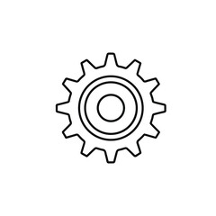 Poster - Stylized gear outline with a clean modern aesthetic isolated on a white background silhouette isolated on white background