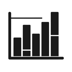 Aufkleber - Collection of business graph and bar chart silhouettes representing financial growth and data analysis isolated on white background