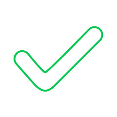Poster - Black outline check mark icon within a circle representing validation and approval