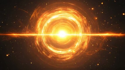 Fototapete - Bright orange spiral pattern on deep black background creating a striking visual contrast and appeal