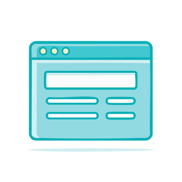 Simple Light Blue Form Window Vector Illustration Featuring Website Interface Icon