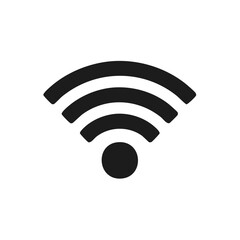 Fototapete - Wireless Network Connection Icon for Internet Access or Digital Communication on White Background