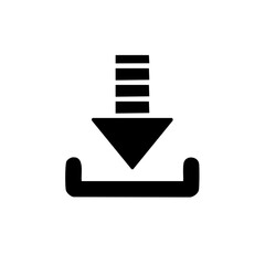 Fototapete - Download Symbol Illustration: Arrow Pointing Down into Tray, Digital Transmission Sign
