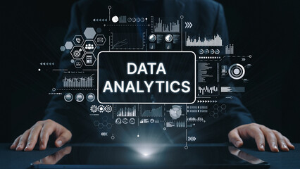 Poster - Data analytics and big data strategy for real-time analytics, predictive data modeling, business intelligence analytics, and data-driven decision-making in modern digital businesses. Elide