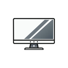 Fototapete - Sleek Computer Monitor Icon Vector Artwork, Tech Device Display with Minimalist Modern Office Equipment, Isolated Graphic