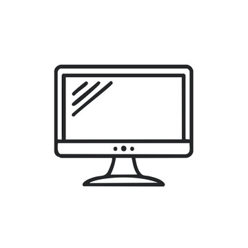 Minimalist Line Art Illustration of Computer Monitor Display Screen Device