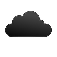 Poster - A Cloud Icon Illustration in Black and Grey Outlines on a White Background for Design Projects