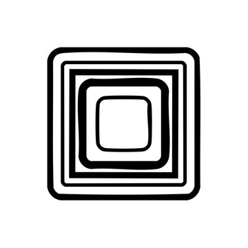 Concentric Squares Hand Drawn in Black and White Squarish Frames Squarish Shapes