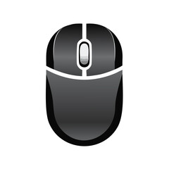 Leinwandbilder - Computer Mouse Isolated on White Modern Technology Device Wireless Mouse Accessory for Computing