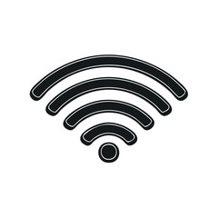 Fototapete - Wireless Network Signal Icon - Wifi Connection Symbol Vector in Black and White