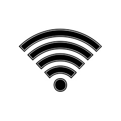 Fototapete - Wireless Internet Connection Sign with Arcs - WiFi Symbol Vector Illustration