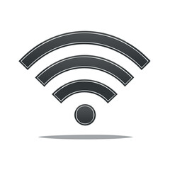 Fototapete - Wireless Internet Network Connectivity Signal Symbol in Gray Scale Isolated