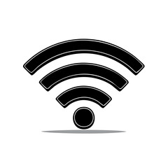 Fototapete - Vector Illustration Depicting Wireless Internet Connection with Arcs Radiating from Central Circle, Black and White