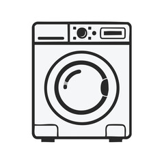 Leinwandbilder - Washing Machine Line Art, Clean Laundry, Appliance Icon, Modern Design, Home Equipment