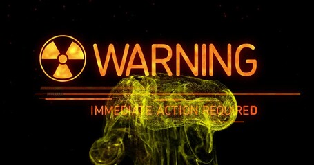 Poster - Hazard icon appearing and raising smoke as WPX transforming into WARNING demanding urgent action