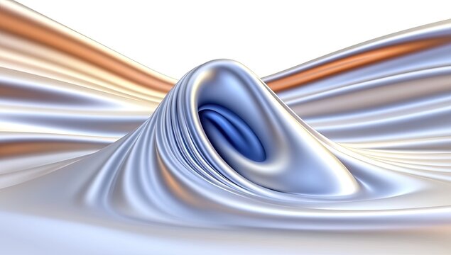 Abstract 3D form, flowing, metallic textures