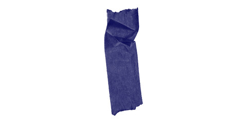 Poster - A vertical dark blue shape with jagged edges on a solid black background in a simple composition