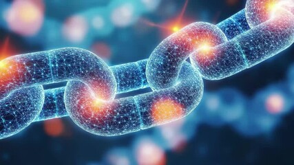 Poster - Digital representation of a futuristic chain symbolizing connectivity and security in technology and blockchain innovation