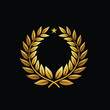 © Vectrova - Elegant Golden Laurel Wreath with Star on Black Background