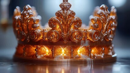 Poster - Intricate crown design illuminated from below, showcasing artistic craftsmanship and detailed engravings
