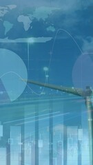 Poster - Animation of graphs and financial data over wind turbine