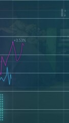 Poster - Animation of financial data and graphs over junkyard