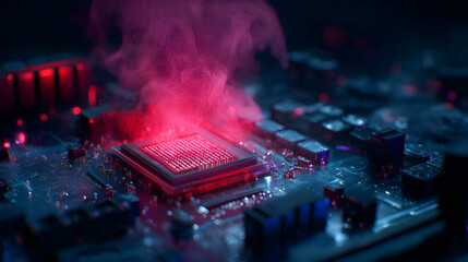 Poster - Cpu overheating and emitting pink smoke on motherboard