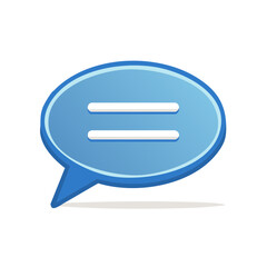 Poster - Blue Speech Bubble with Equal Sign: Conversation, Messaging, Chat Icon Graphic