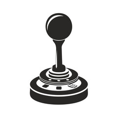 Poster - Classic Arcade Joystick Graphic Controller Entertainment Technology Vector Silhouette