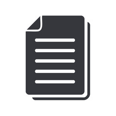 Fototapete - Stack of papers or document icon represents information records in minimalist dark style design
