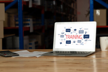 Poster - E-learning website with sofware for student to study online on the internet network snugly