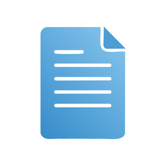 Fototapete - Blue document icon with rounded corners and horizontal lines representing text