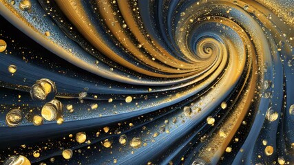 Poster - Intricate spiral pattern featuring rich gold hues and deep blue accents in a captivating design