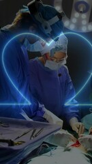 Poster - Animation of cardiograph over diverse surgeons during operation