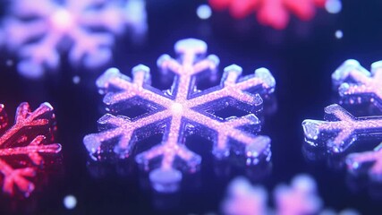 Poster - Delicate snowflakes glistening on snowy ground creating a winter wonderland of natural beauty