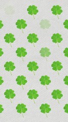 Poster - Digital animation of multiple clover leaves flickering against irish flag