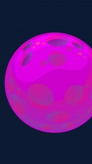 Poster - Animation of pink and purple globe with holes on blue background