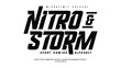 © Haqqani Slab - Nitro and Storm: a slanted modern sport typeface with strong motion and urban style. Includes full A–Z alphabet and numbers. Ideal for e-sports branding, race designs, and team apparel.