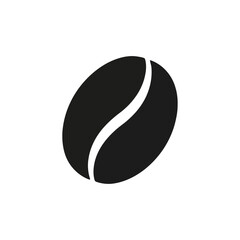 Poster - Two coffee beans one in outline and one solid black against a light background in a simple illustration