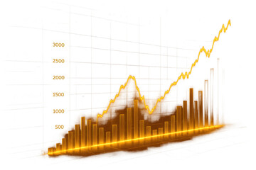 Poster - Growth in data: A dynamic, illuminating graph showcasing the progression of business metrics. A metaphor for expansion and progress.