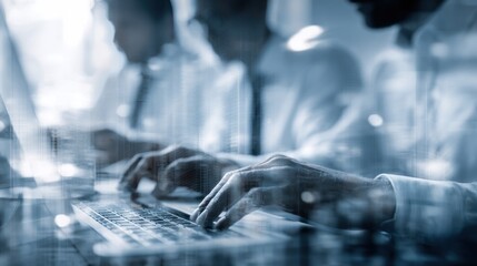 Poster - Teamwork, Technology, and Data Analysis: A Modern Business Image