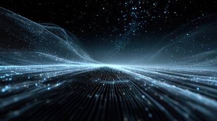 Poster - Abstract Digital Landscape: Celestial Glow