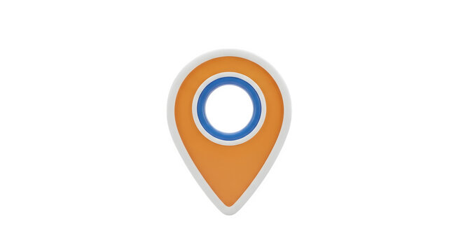 Location pin icon 3d rendered, isolated on white background